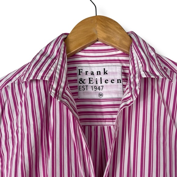 Frank & Eileen Shirt Women’s Joedy 100% Cotton Stripe XS Italy Made Oversized - Picture 8 of 11